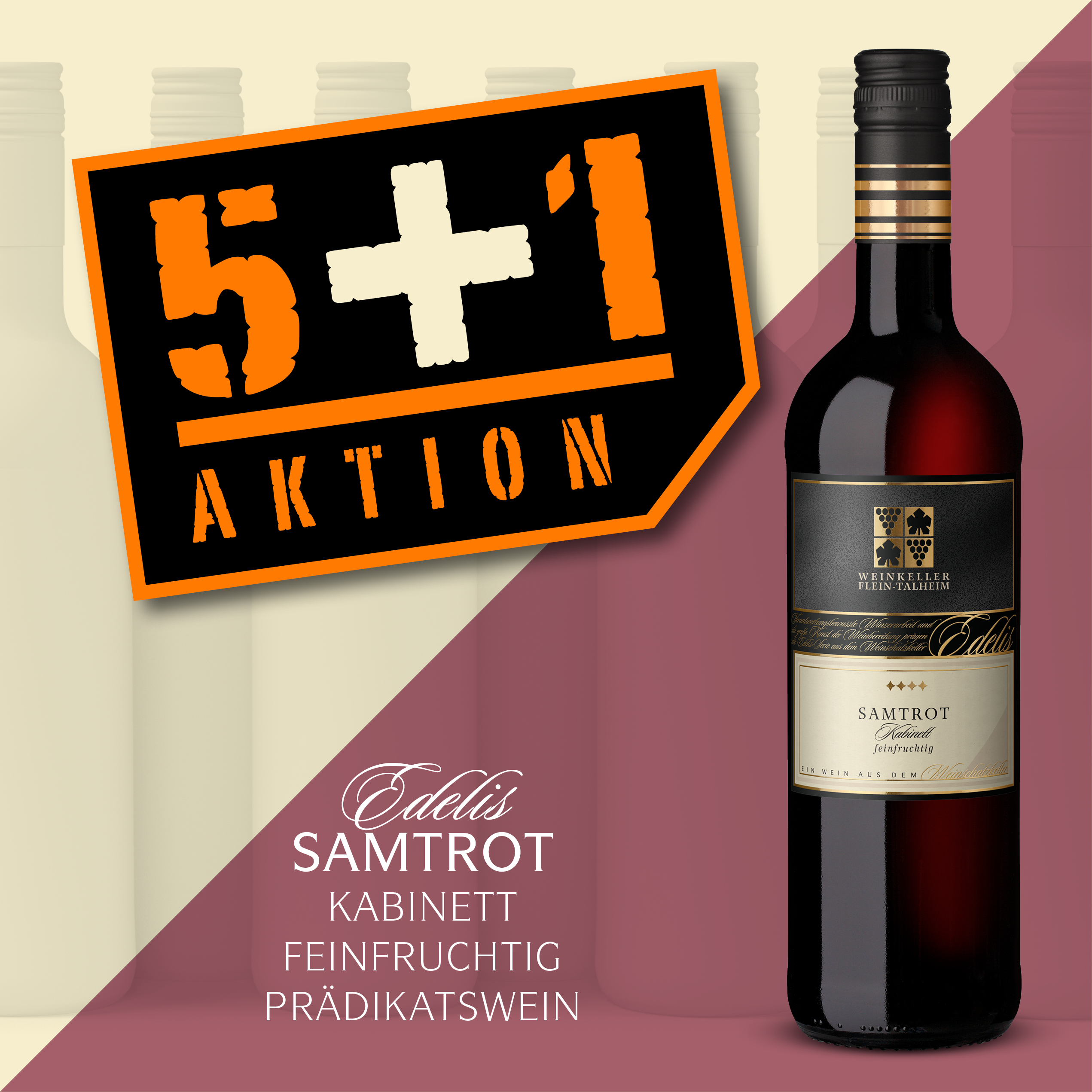 Plusaktion-Shop1 5+1 Aktion Edelis Samtrot Kabinett feinfruchtig Prädikatswein